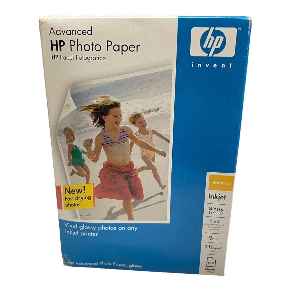 HP 4x6 White Advanced Photo Paper Glossy Inkjet 100 Sheets Q7906A Photography